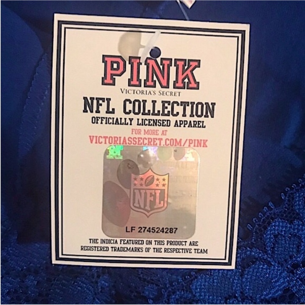 PINK Victoria’s Secret NFL Indianapolis Colts Low Rise Boyshort with Lace Trim - Picture 11 of 16